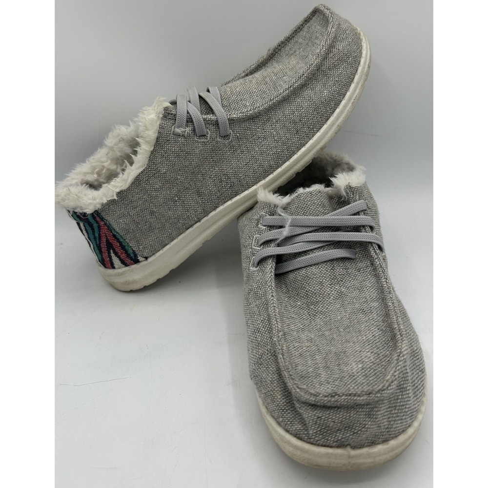 Tommy‎ Bahama Women's Slip On Comfort Shoes Gray Faux Fur Lined Size 7.5